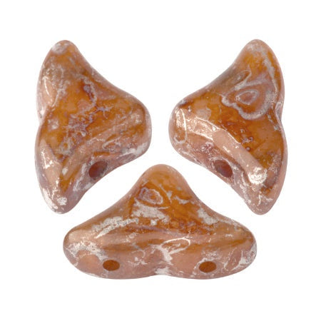 Helios Par Puca Czech Glass Bead, Rose Opal New Picasso, 10 grams