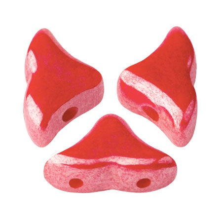 Helios Par Puca Czech Glass Bead, Opaque Light Coral Luster, 10 grams