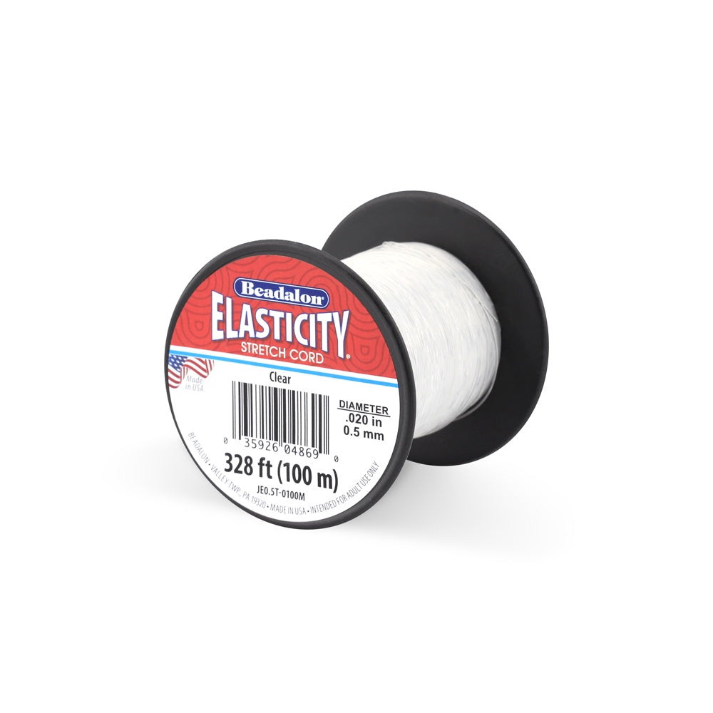 Elasticity Stretch Cord, 0.5 mm / .020 in, Clear, 100 meter