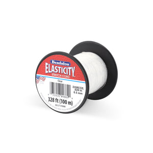 Elasticity Stretch Cord, 0.5 mm / .020 in, Clear, 100 meter