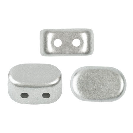 Lipsi Par Puca, Silver Aluminum Matte, 10 grams, Czech 2 Hole Glass Bead