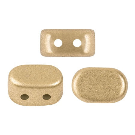 Lipsi Par Puca, Light Gold Matte, 10 grams, Czech 2 Hole Glass Bead