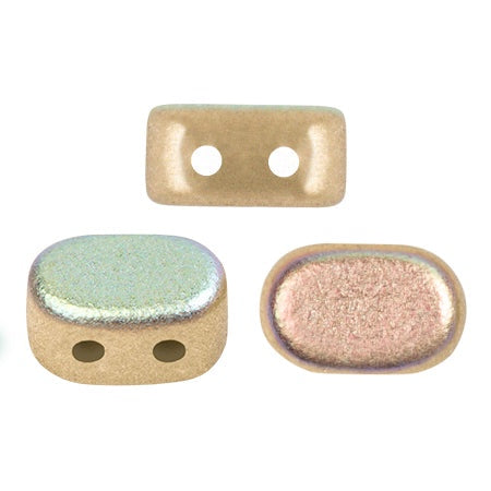 Lipsi Par Puca, Light Gold Matte AB, 10 grams, Czech 2 Hole Glass Bead