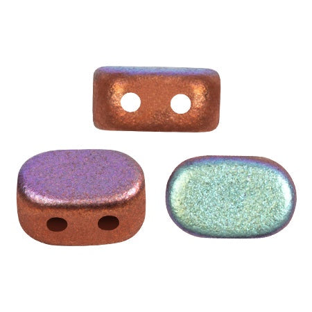 Lipsi Par Puca, Bronze Red Matte AB, 10 grams, Czech 2 Hole Glass Bead
