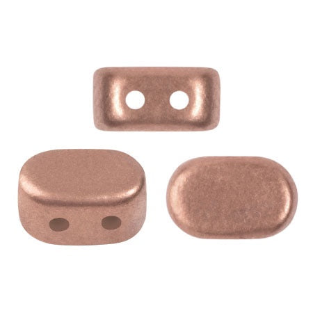 Lipsi Par Puca, Copper Gold Matte, 10 grams, Czech 2 Hole Glass Bead