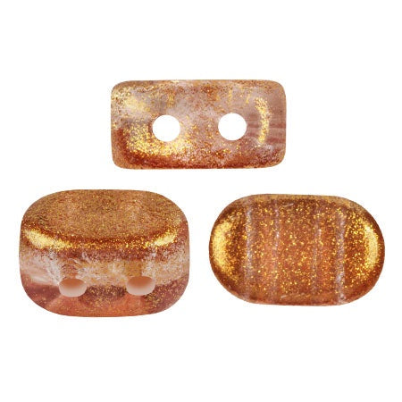 Lipsi Par Puca, Candy Caramel, 10 grams, Czech 2 Hole Glass Bead