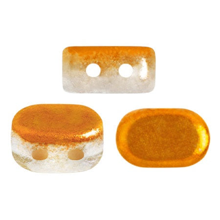 Lipsi Par Puca, Ice Slushy Orange, 10 grams, Czech 2 Hole Glass Bead