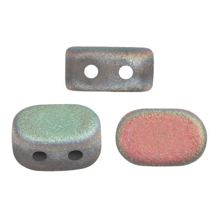 Lipsi Par Puca, Full Vitrail Matte, 10 grams, Czech 2 Hole Glass Bead