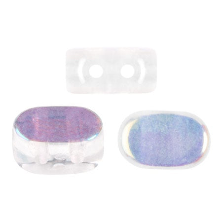 Lipsi Par Puca, Crystal AB, 10 grams, Czech 2 Hole Glass Bead
