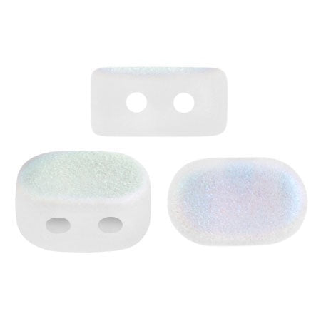 Lipsi Par Puca, Crystal Matte AB, 10 grams, Czech 2 Hole Glass Bead