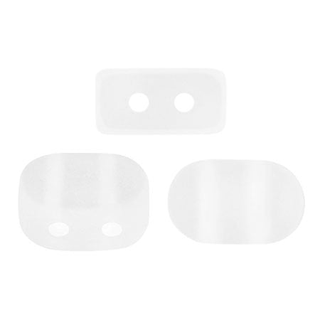 Lipsi Par Puca, Crystal Matte, 10 grams, Czech 2 Hole Glass Bead