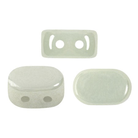 Lipsi Par Puca, Opaque Light Green Ceramic Look, 10 grams, Czech 2 Hole Glass Bead