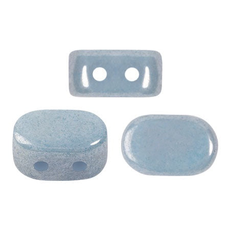 Lipsi Par Puca, Opaque Blue Ceramic Look, 10 grams, Czech 2 Hole Glass Bead