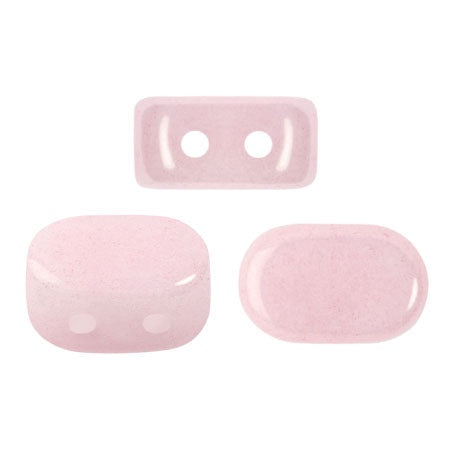 Lipsi Par Puca, Opaque Light Rose Ceramic Look, 10 grams, Czech 2 Hole Glass Bead