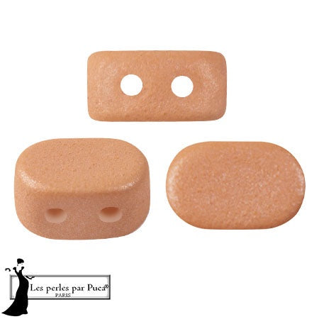 Lipsi Par Puca, Vogue Matte Orange Peach, 10 grams, Czech 2 Hole Glass Bead