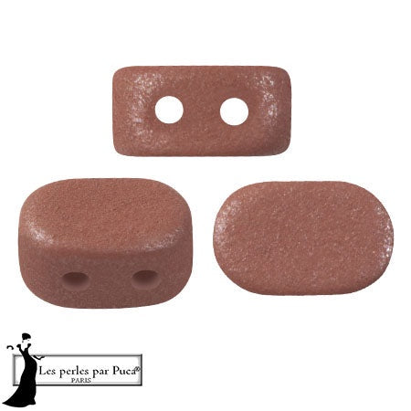 Lipsi Par Puca, Vogue Matte Terracotta, 10 grams, Czech 2 Hole Glass Bead