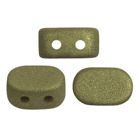 Lipsi Par Puca, Trendy Olive Matte, 10 grams, Czech 2 Hole Glass Bead