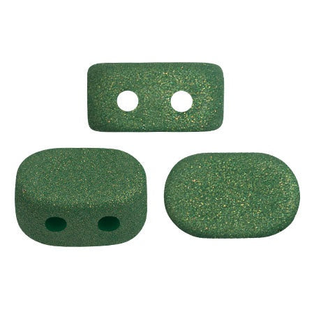 Lipsi Par Puca, Trendy Fern Green Matte, 10 grams, Czech 2 Hole Glass Bead