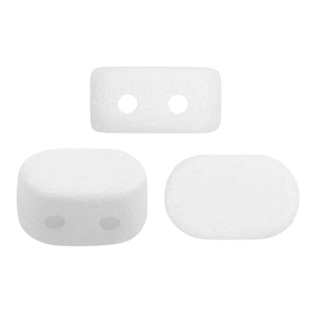 Lipsi Par Puca, White Light Matte, 10 grams, Czech 2 Hole Glass Bead
