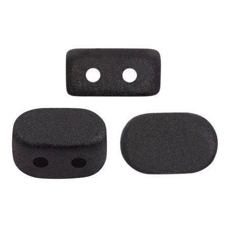 Lipsi Par Puca, Dark Grey Light Matte, 10 grams, Czech 2 Hole Glass Bead