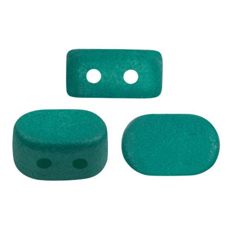 Lipsi Par Puca, Dark Green Light Matte, 10 grams, Czech 2 Hole Glass Bead
