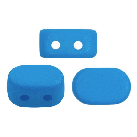 Lipsi Par Puca, Capri Blue Light Matte, 10 grams, Czech 2 Hole Glass Bead