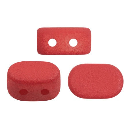 Lipsi Par Puca, Dark Red Light Matte, 10 grams, Czech 2 Hole Glass Bead