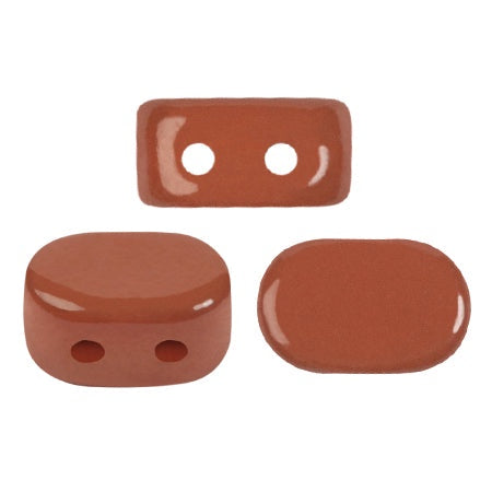 Lipsi Par Puca, La Divine Terracotta , 10 grams, Czech 2 Hole Glass Bead