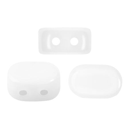Lipsi Par Puca, Opaque White, 10 grams, Czech 2 Hole Glass Bead
