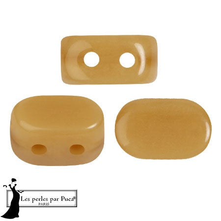 Lipsi Par Puca, Yellow Amber, 10 grams, Czech 2 Hole Glass Bead