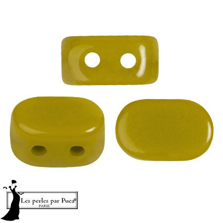 Lipsi Par Puca, Green Avocado, 10 grams, Czech 2 Hole Glass Bead