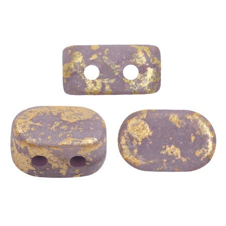 Lipsi Par Puca, Amethyst Opal Matte Splash, 10 grams, Czech 2 Hole Glass Bead