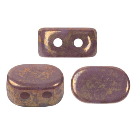 Lipsi Par Puca, Opaque Amethyst Bronze , 10 grams, Czech 2 Hole Glass Bead