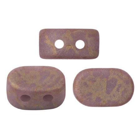 Lipsi Par Puca, Opaque Amethyst Bronze Matte, 10 grams, Czech 2 Hole Glass Bead