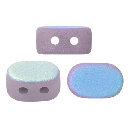 Lipsi Par Puca, Opaque Amethyst AB Matte, 10 grams, Czech 2 Hole Glass Bead