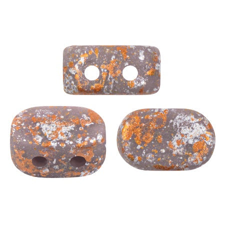 Lipsi Par Puca, Opaque Amethyst Tweedy Matte, 10 grams, Czech 2 Hole Glass Bead