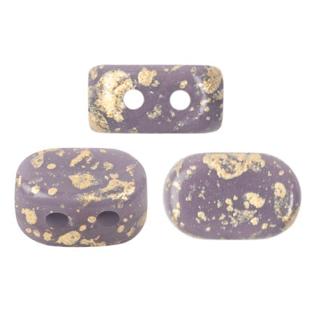 Lipsi Par Puca, Opaque Amethyst Splash, 10 grams, Czech 2 Hole Glass Bead