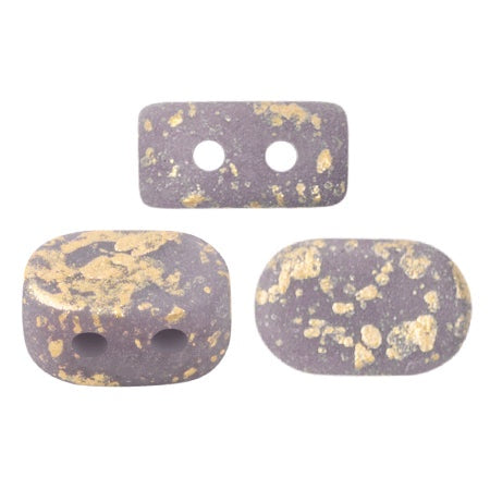 Lipsi Par Puca, Opaque Amethyst Splash Matte, 10 grams, Czech 2 Hole Glass Bead
