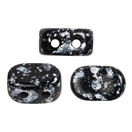 Lipsi Par Puca, Tweedy Silver, 10 grams, Czech 2 Hole Glass Bead