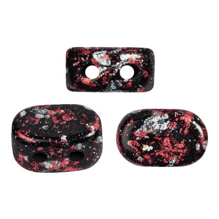 Lipsi Par Puca, Tweedy Red, 10 grams, Czech 2 Hole Glass Bead