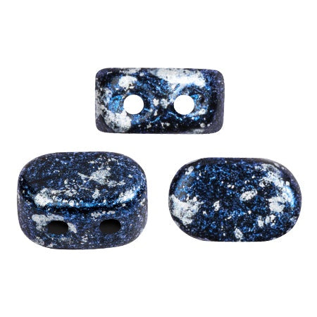 Lipsi Par Puca, Tweedy Blue, 10 grams, Czech 2 Hole Glass Bead