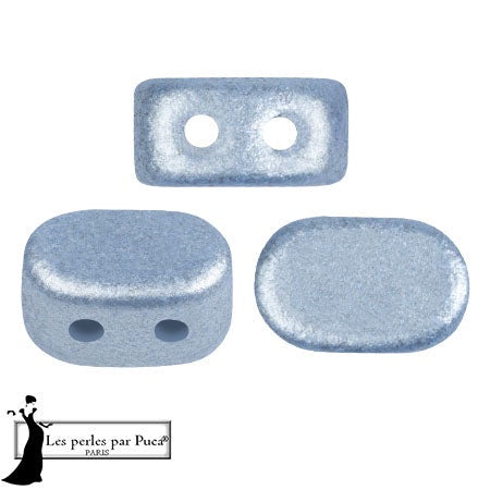 Lipsi Par Puca, Metallic Matte Light Blue, 10 grams, Czech 2 Hole Glass Bead