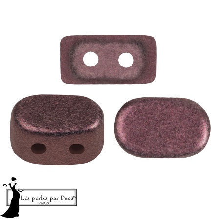 Lipsi Par Puca, Metallic Matte Old Red, 10 grams, Czech 2 Hole Glass Bead