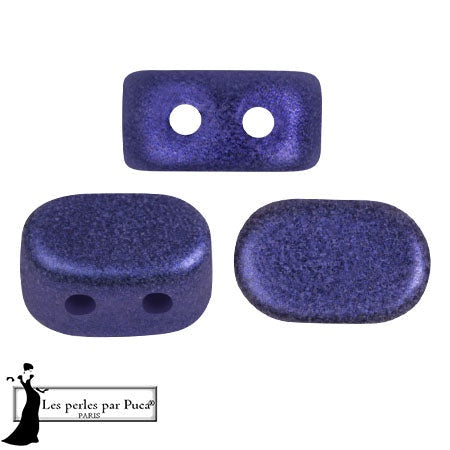 Lipsi Par Puca, Metallic Matte Royal Blue, 10 grams, Czech 2 Hole Glass Bead