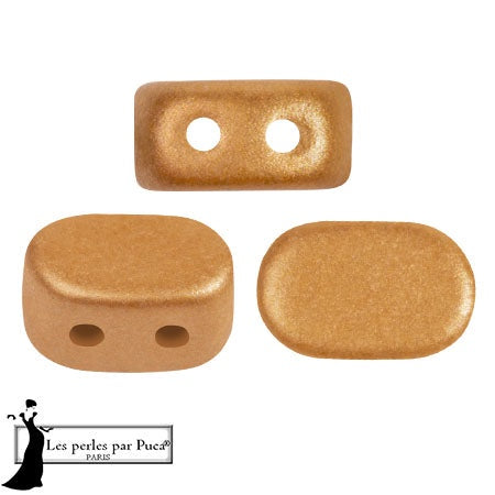 Lipsi Par Puca, Metallic Matte Apricot, 10 grams, Czech 2 Hole Glass Bead