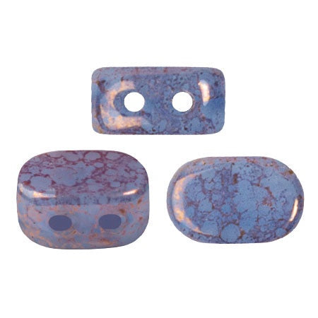 Lipsi Par Puca, Blue Opal Bronze , 10 grams, Czech 2 Hole Glass Bead
