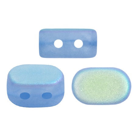 Lipsi Par Puca, Blue Opal AB Matte, 10 grams, Czech 2 Hole Glass Bead