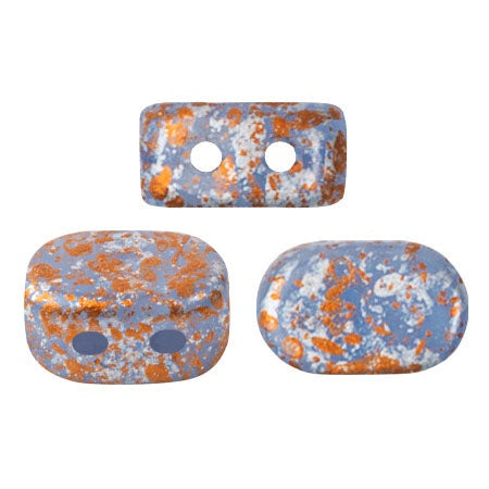 Lipsi Par Puca, Blue Opal Tweedy, 10 grams, Czech 2 Hole Glass Bead