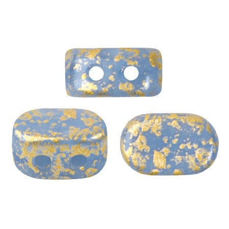 Lipsi Par Puca, Blue Opal Splash, 10 grams, Czech 2 Hole Glass Bead