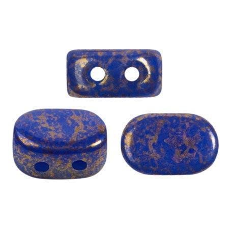 Lipsi Par Puca, Opaque Sapphire Bronze , 10 grams, Czech 2 Hole Glass Bead